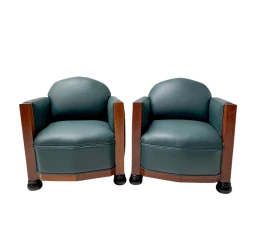 Two Art Deco Amsterdamse School Lounge Chairs by Fa. Drilling Amsterdam, 1920s